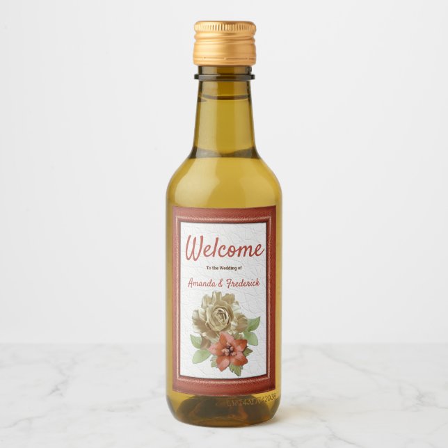 Red Leather frame Wine Label (Front)