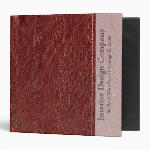 Red leather look binder