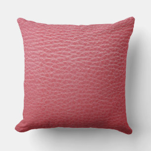 Red Leather Look Print Pillow