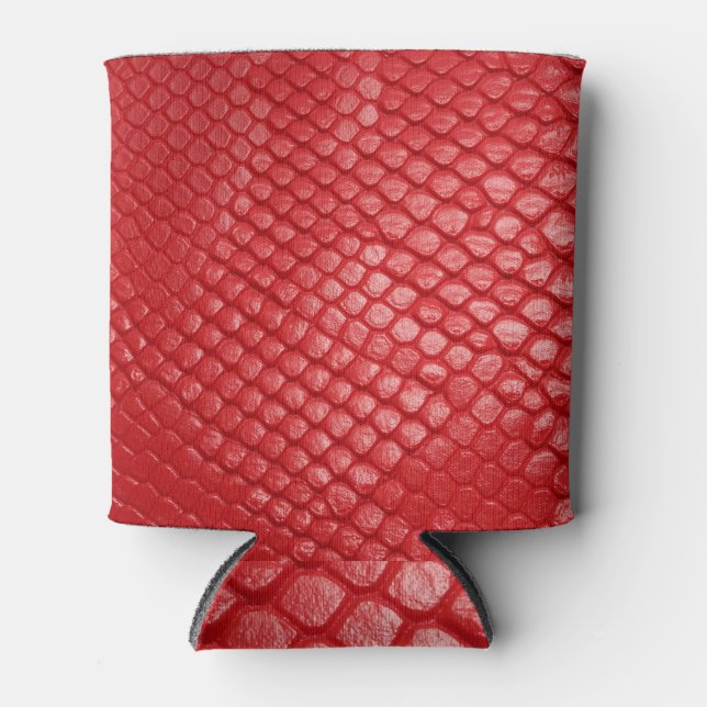 Red Leather: Product Showcase Can Cooler (Front)