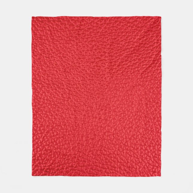 Red leather texture fleece blanket (Front)