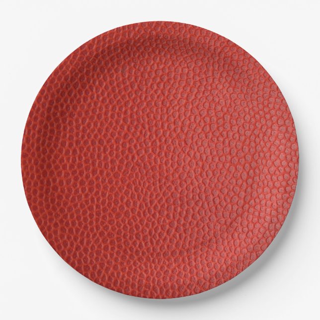 Red Leather Texture Paper Plate (Front)