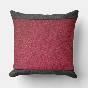 Red Leather Throw Pillow