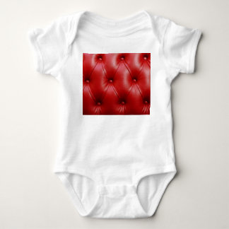 Red Leather: Upholstery Pattern Elegance. Baby Bodysuit