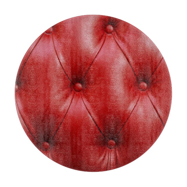 Red Leather: Upholstery Pattern Elegance. Cutting Board (Front)