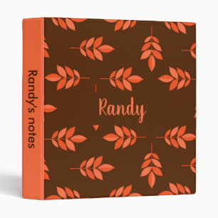 Red leaves custom name brown binder