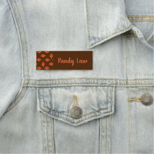 Red leaves custom name brown tag