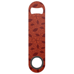Red leaves pattern on orange bar key