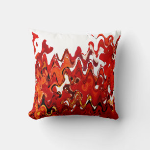 RED LEAVES THROW PILLOW