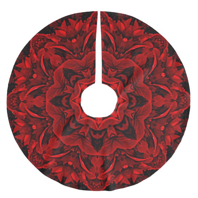 Red Leaves Tree Skirt (Front)