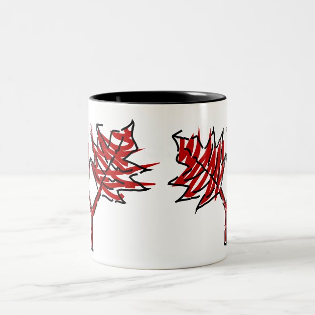 Red Leaves Vector Graphics Mug (Center)