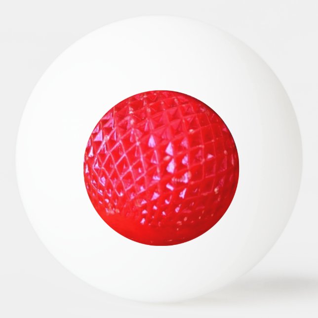 Red LED Christmas Light Bulb Ping Pong Ball (Front)