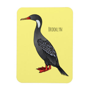 Red-legged cormorant bird cartoon illustration magnet