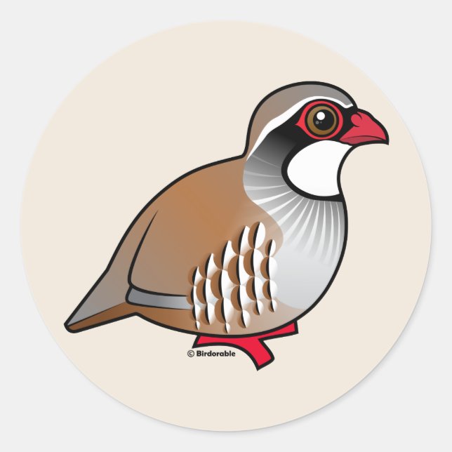 Red-legged Partridge Classic Round Sticker (Front)