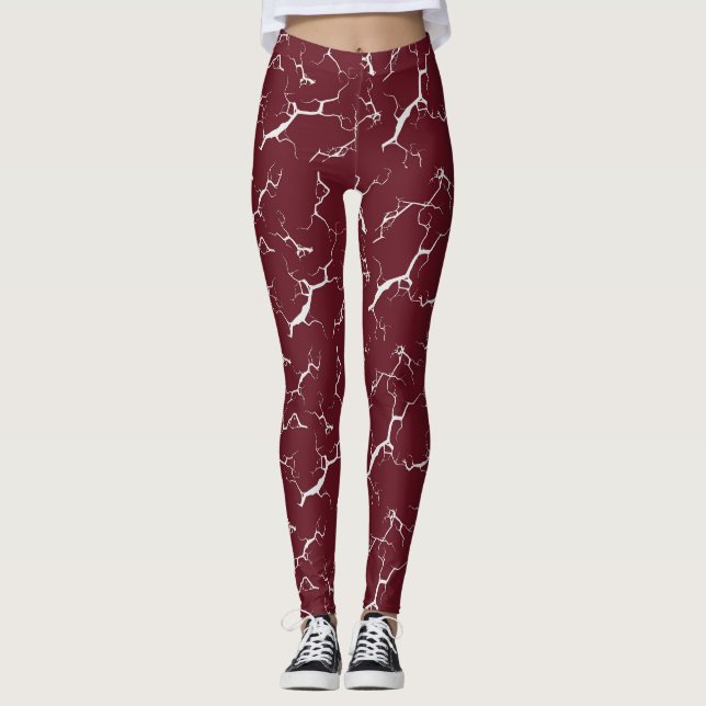 Red leggings with tie-dye pattern (Front)