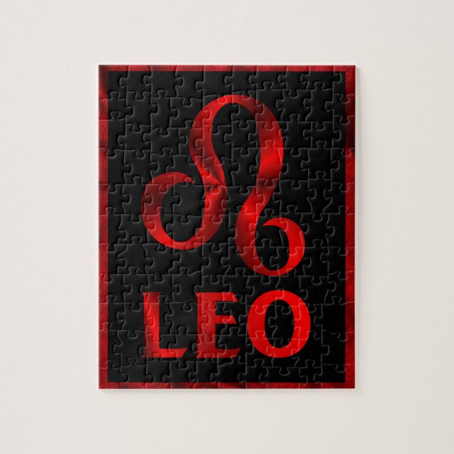 Red Leo Horoscope Symbol Jigsaw Puzzle (Vertical)