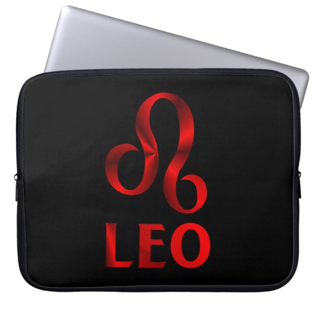 Red Leo Horoscope Symbol Laptop Sleeve (Front)