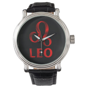 Red Leo Symbol Watch