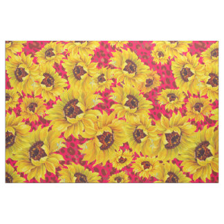 red leopard and yellow sunflower fabric