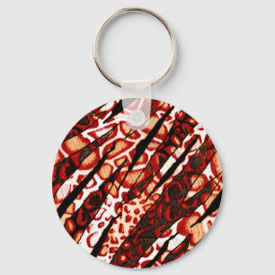 Red Leopard Camo Keychain