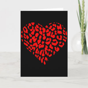 Red Leopard Heart Men Women Funny Valentine Gift  Card