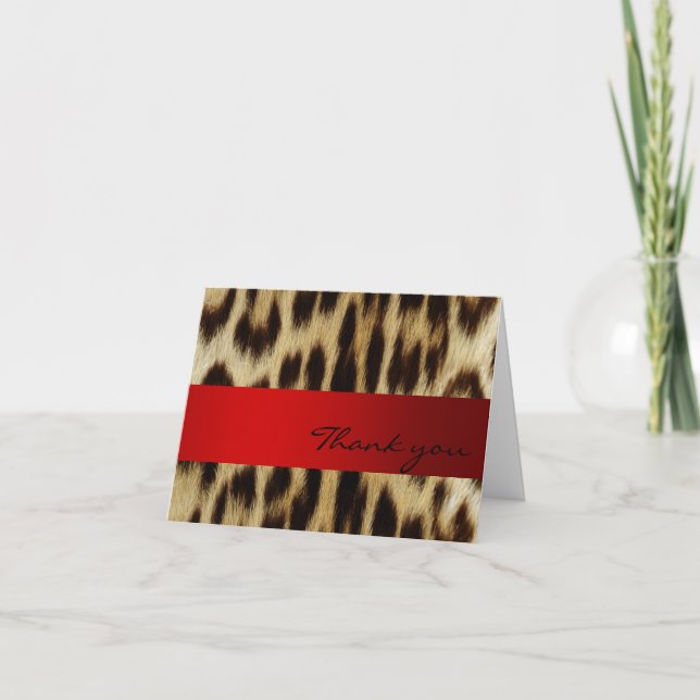 Red Leopard Monogram Stripes Merci Note (Devant)