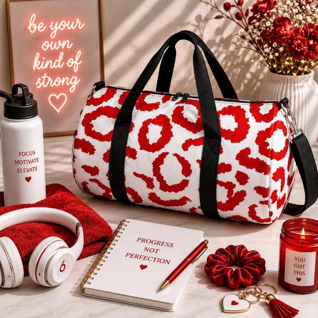 Red Leopard Pattern Duffle Bag (Creator Uploaded)