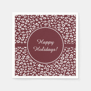 Red Leopard Print Christmas Napkin