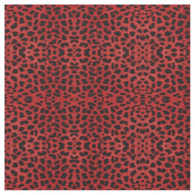 Red Leopard Print Fabric (Close Up)