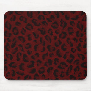 Red Leopard Print Mouse Pad