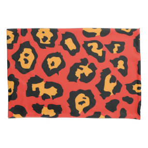 Red Leopard Print Pillowcase
