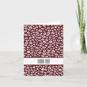 Red Leopard Print Print Thank You Card