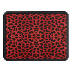 Red Leopard Print Trailer Hitch Cover