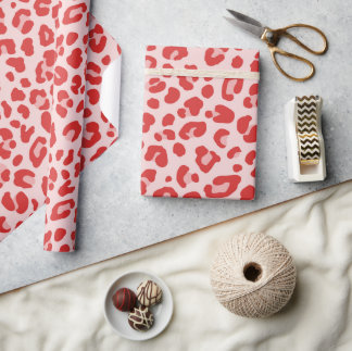 Red Leopard Print Wrapping Paper