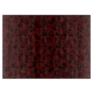 Red Leopard Skin Cutting Board