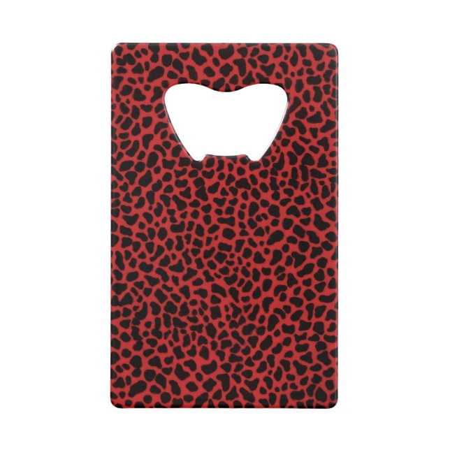 Red Leopard Skin Wallet Bottle Opener (Front)