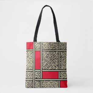 Red Leopard Tote Bag