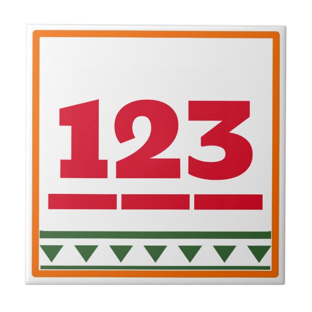 Red Letter Italian Design, house number Tile (Front)