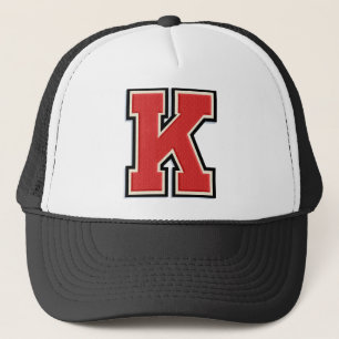 Red Letter "K" Initial Trucker Hat