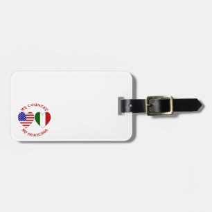 Red Letters Italian USA Country Heritage Luggage Tag