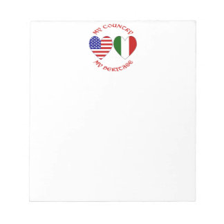 Red Letters Italian USA Country Heritage Notepad