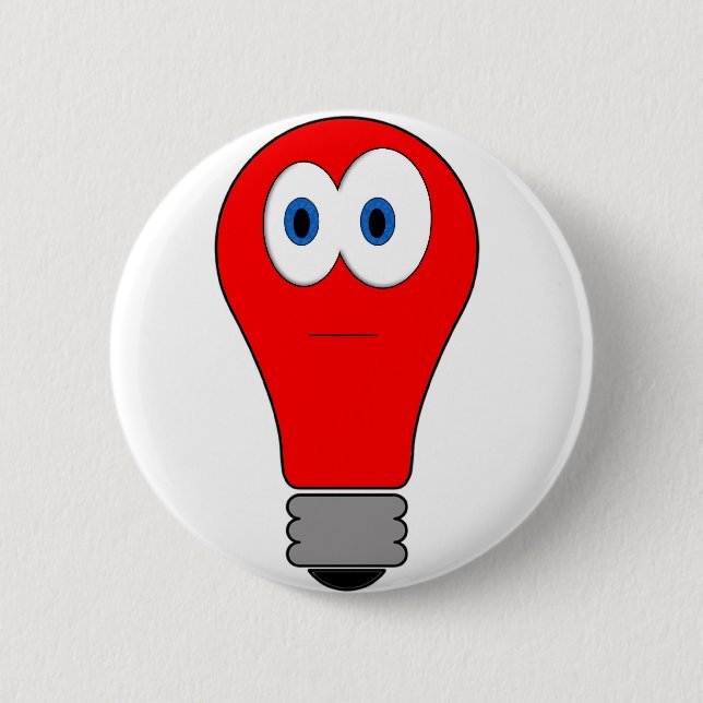 Red Light Bulb 2 Inch Round Button (Front)