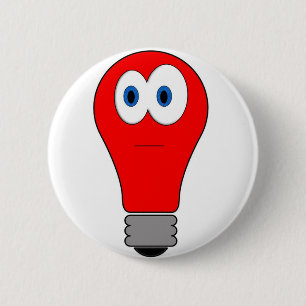 Red Light Bulb 2 Inch Round Button