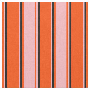 Red, Light Pink, and Black Pattern of Stripes Fabric