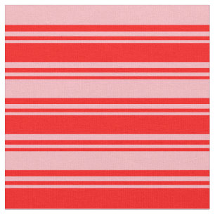 Red & Light Pink Coloured Pattern of Stripes Fabric