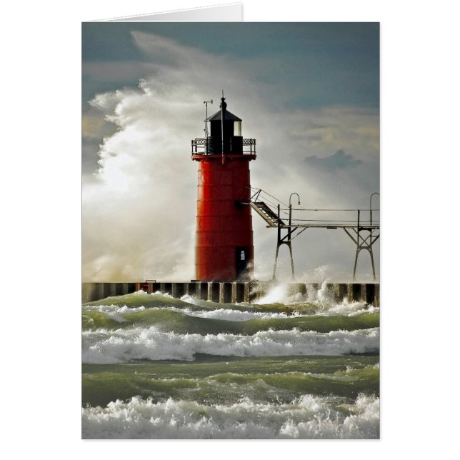 red lighthouse in storm (Front)