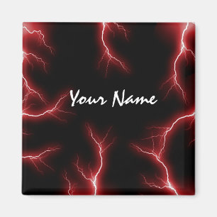 Red Lightning Refrigerator Magnet