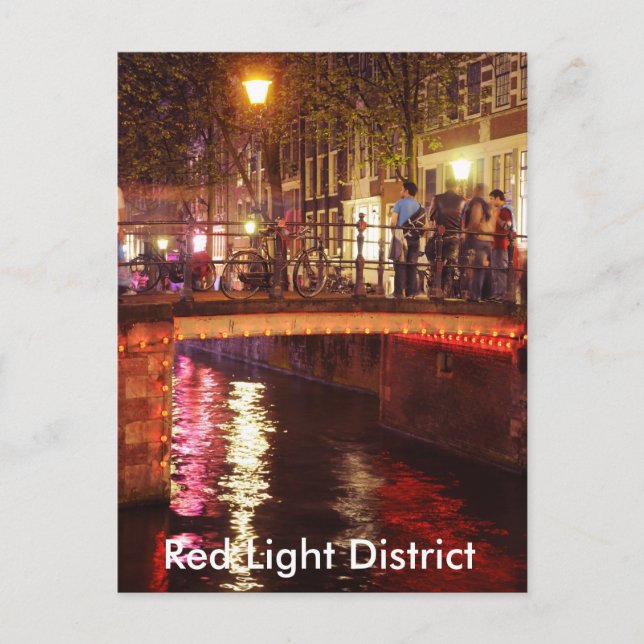 Red Lights District at night Postcard (Front)
