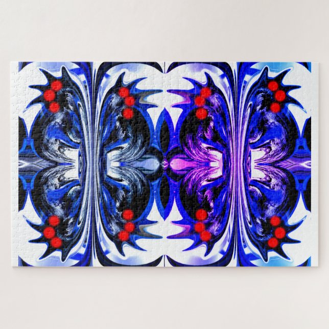 Red lights festive art  jigsaw puzzle (Horizontal)