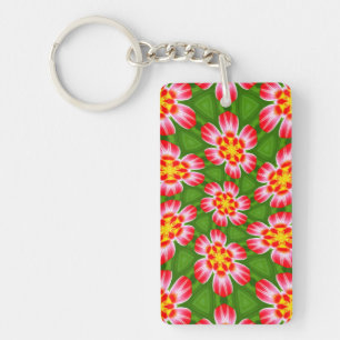 Red Lilies Pattern Keychain